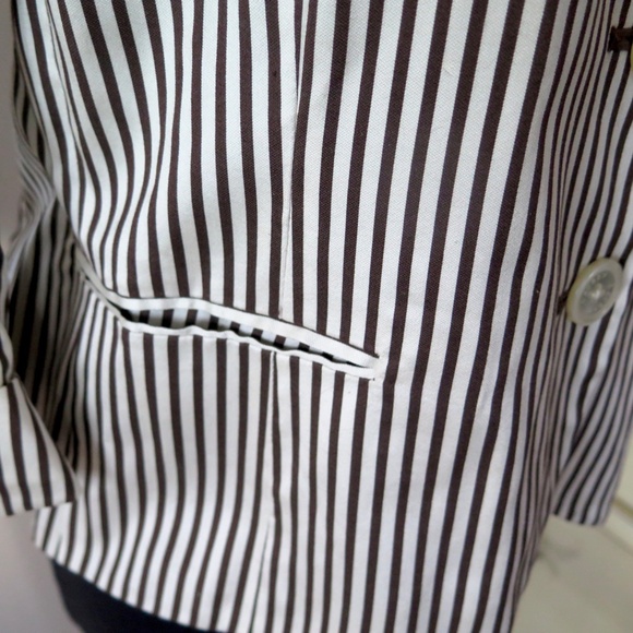 Vintage Lauren Ralph Lauren Women's Striped Jacket Blazer, Cotton/Silk - Picture 4 of 10